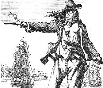 Image of etching of pirate Anne Bonney